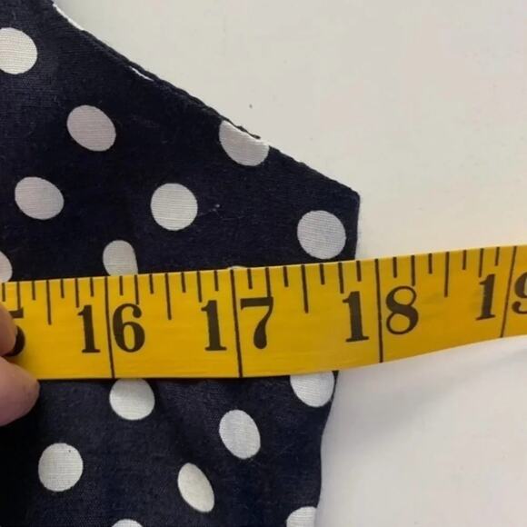 LESLIE LUCKS Blue & Red Ribbon Polka Dot Pin Up Sailor Dress Size 10 - Picture 12 of 12
